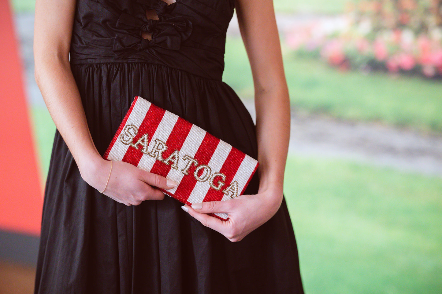 Saratoga Stripes Clutch