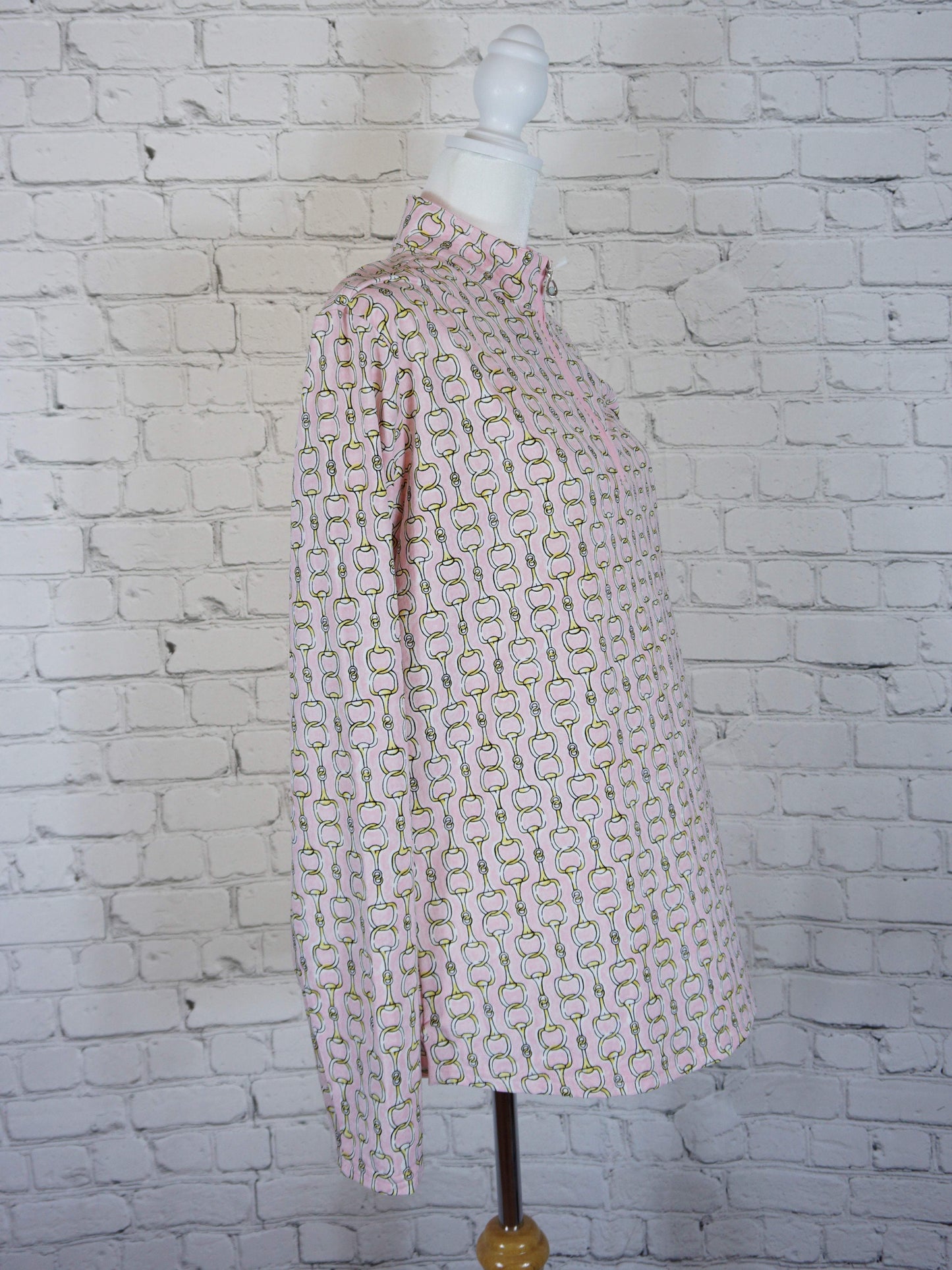 San Soleil Pink Solcool Shirt with Repeating Bit Print - XL