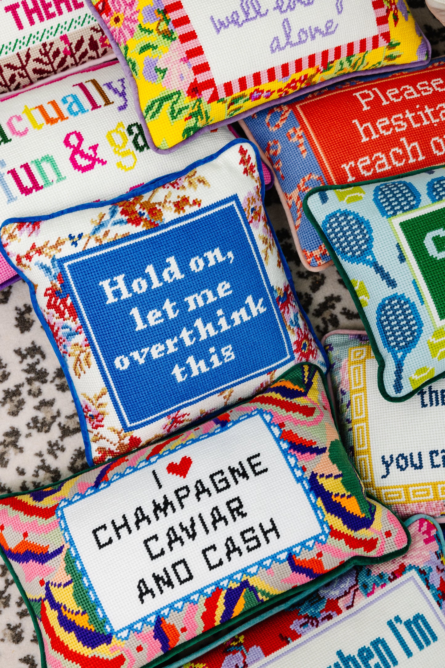 Overthink Needlepoint Pillow