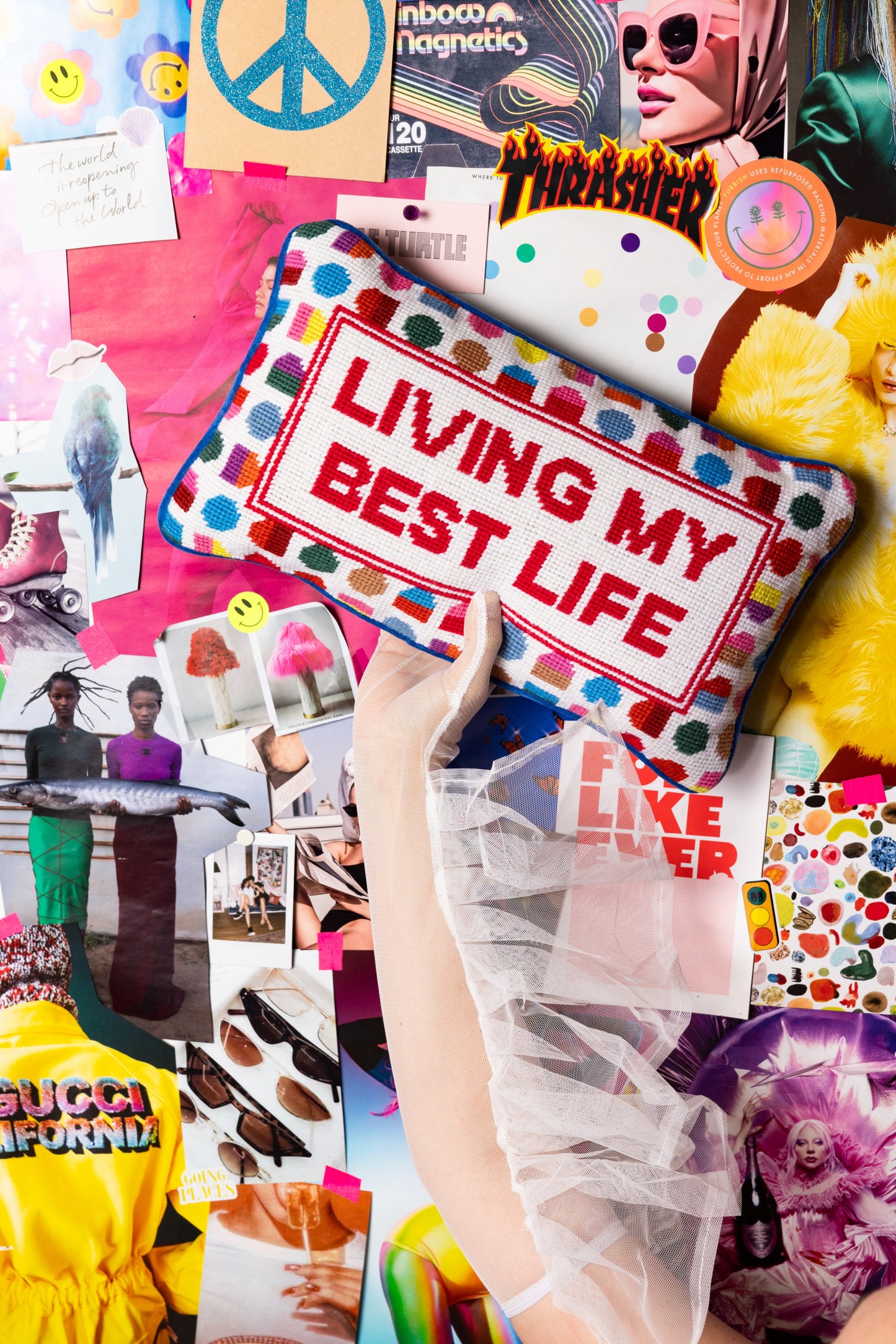 Best Life Needlepoint Pillow