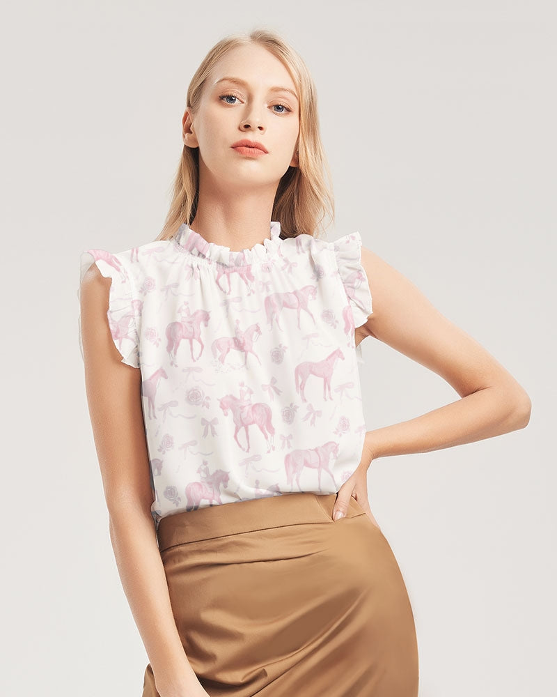 Equestrian Toile Ruffle Top