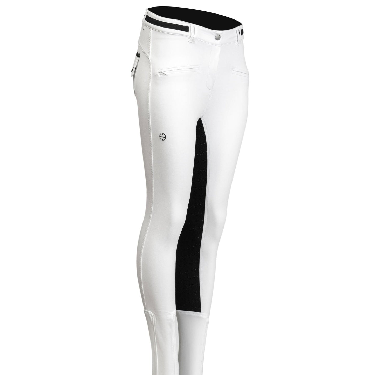 Halter Ego Kimberly Full Seat Breeches - White with Black Seat