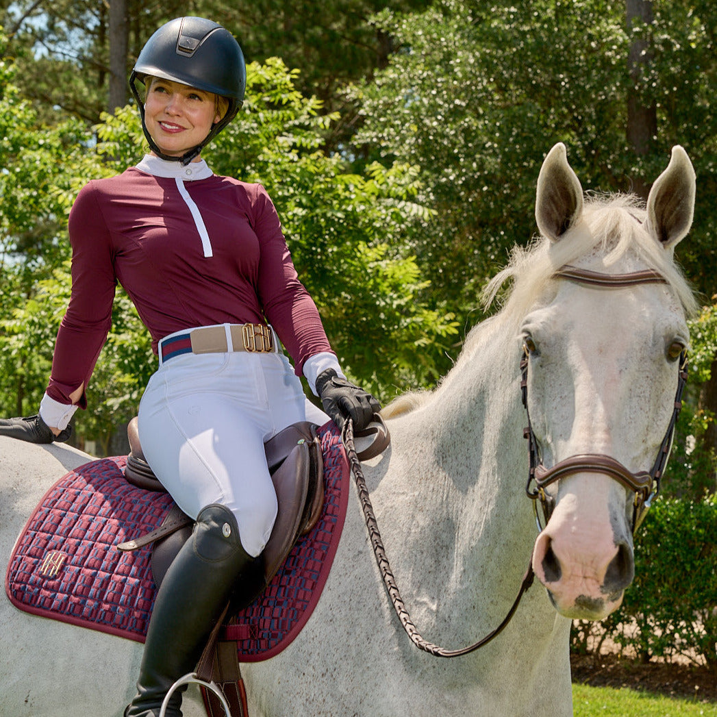 Halter Ego Elyse - Burgundy Long Sleeve Women's Riding Shirt