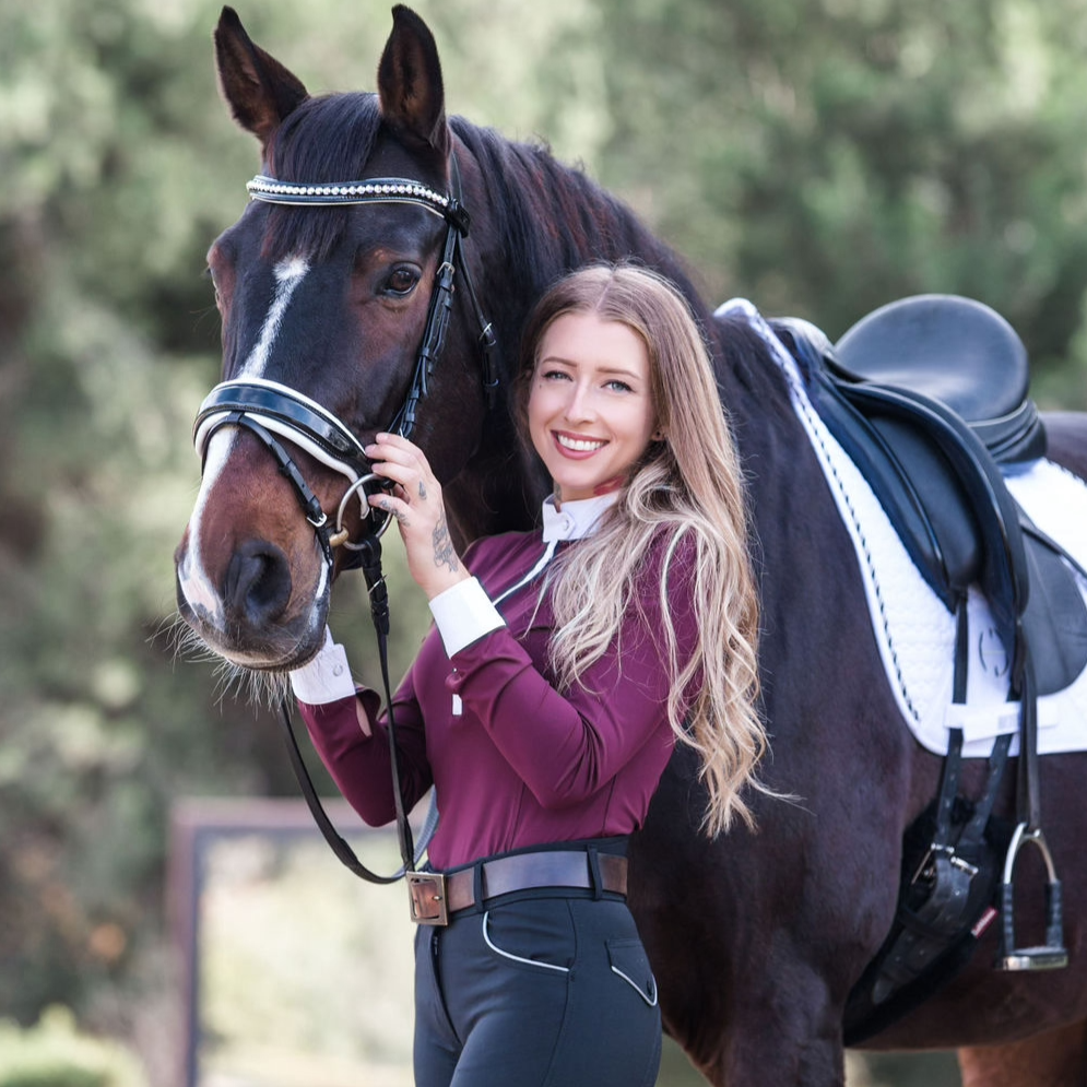 Halter Ego Elyse - Burgundy Long Sleeve Women's Riding Shirt