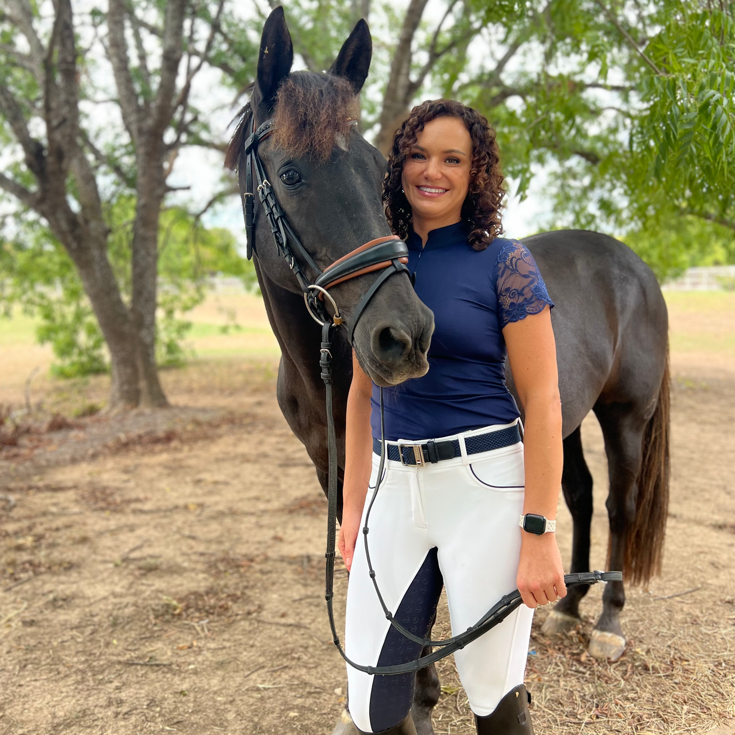 Halter Ego Evolution - High Waisted White Competition Breeches