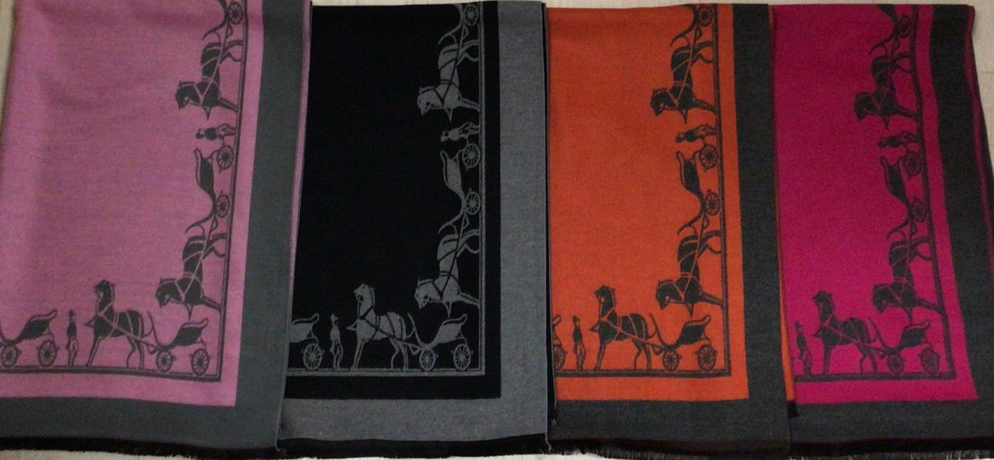 Border Print Equestrian Scarf