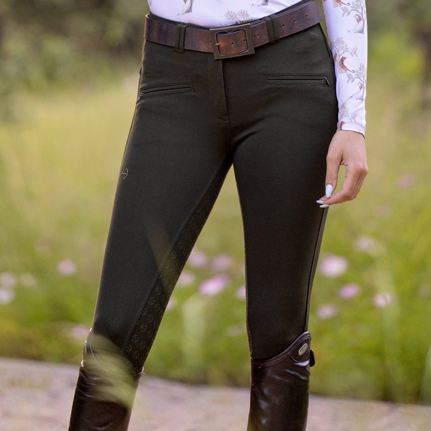 Halter Ego Kimberly Full Seat Breeches - Army Green