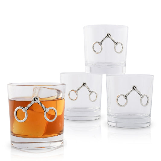 Equestrian Bit Bar Glasses Set of 4