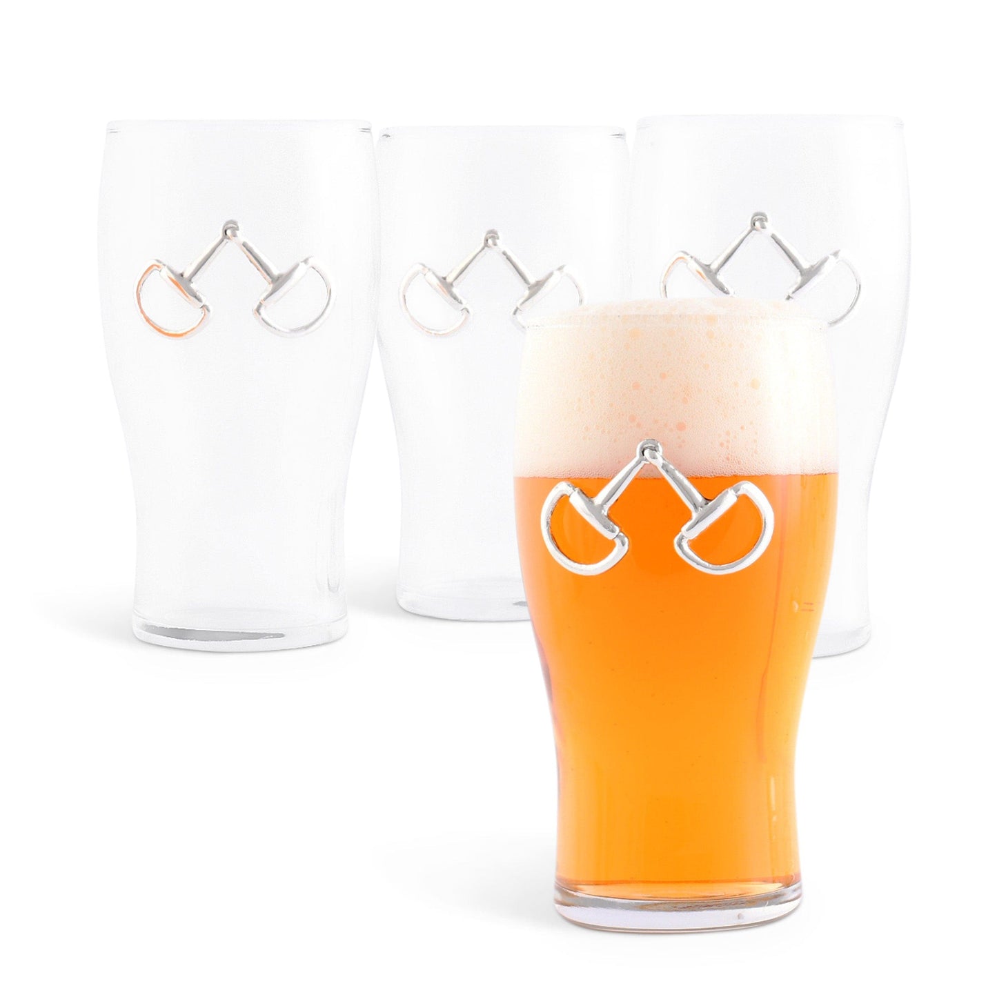 Equestrian Bit Beer Pint Glasses - Set of 4