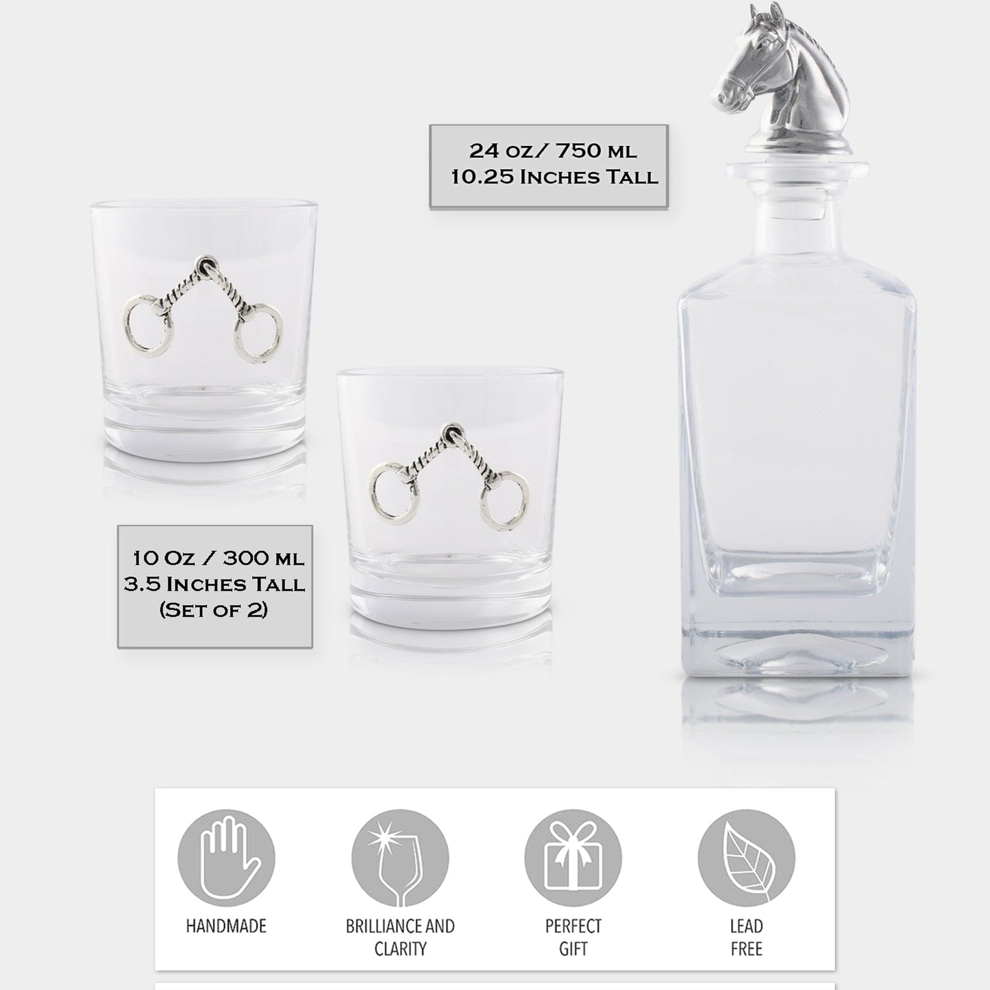 Equestrian Decanter Set with Glasses