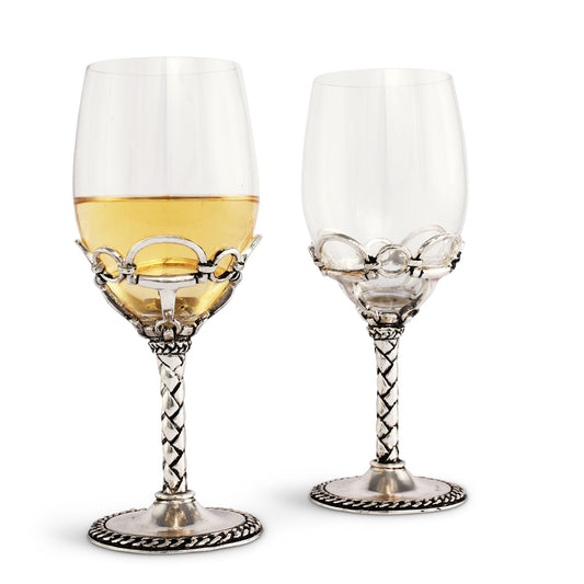 Equestrian Pair of Wine Glasses