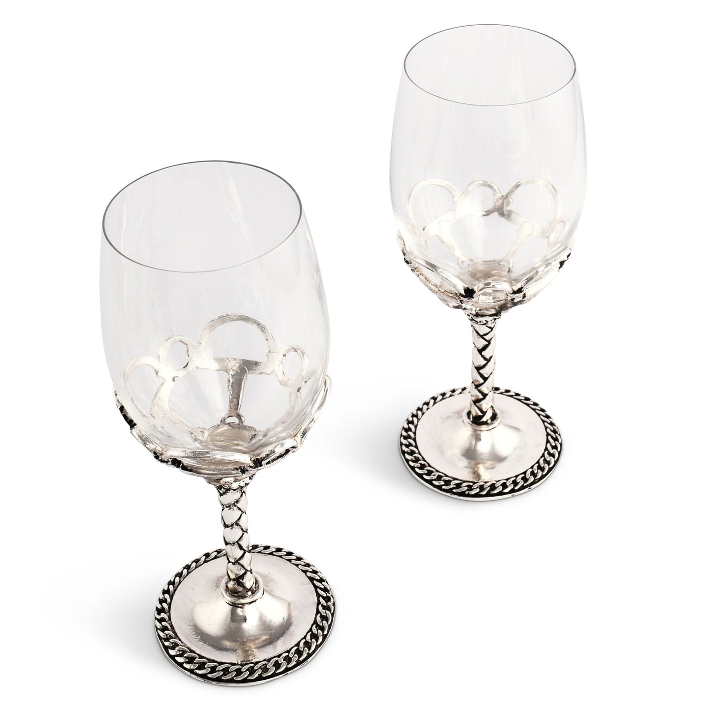 Equestrian Pair of Wine Glasses