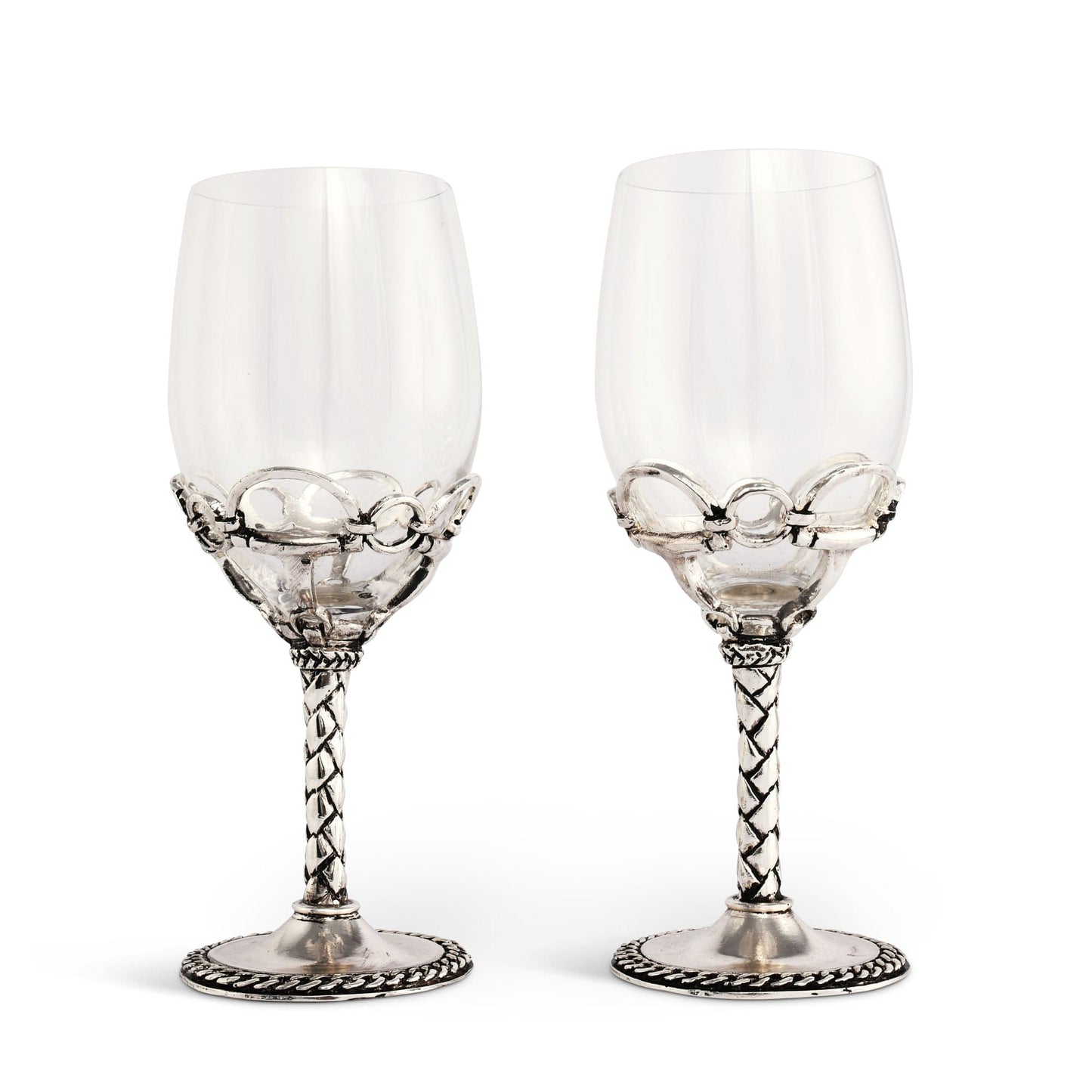 Equestrian Pair of Wine Glasses