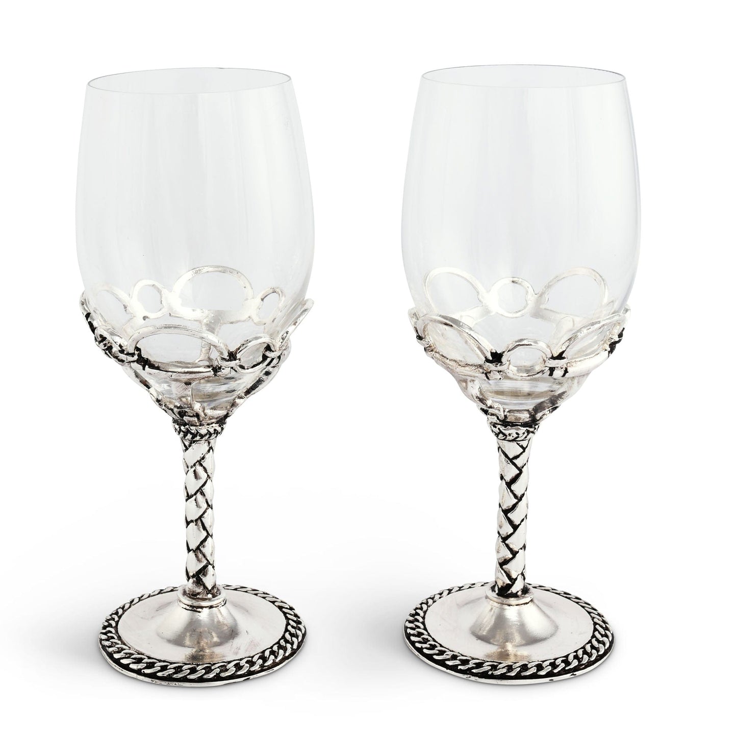 Equestrian Pair of Wine Glasses