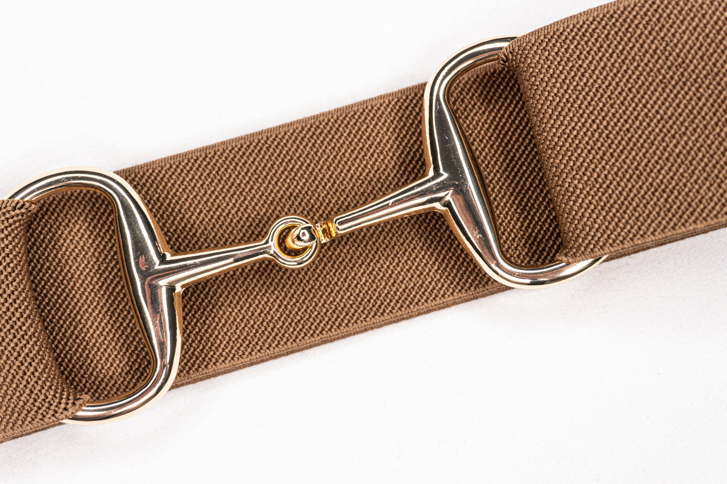 Ellany Toffee - 1.5" Gold Snaffle Elastic Belt