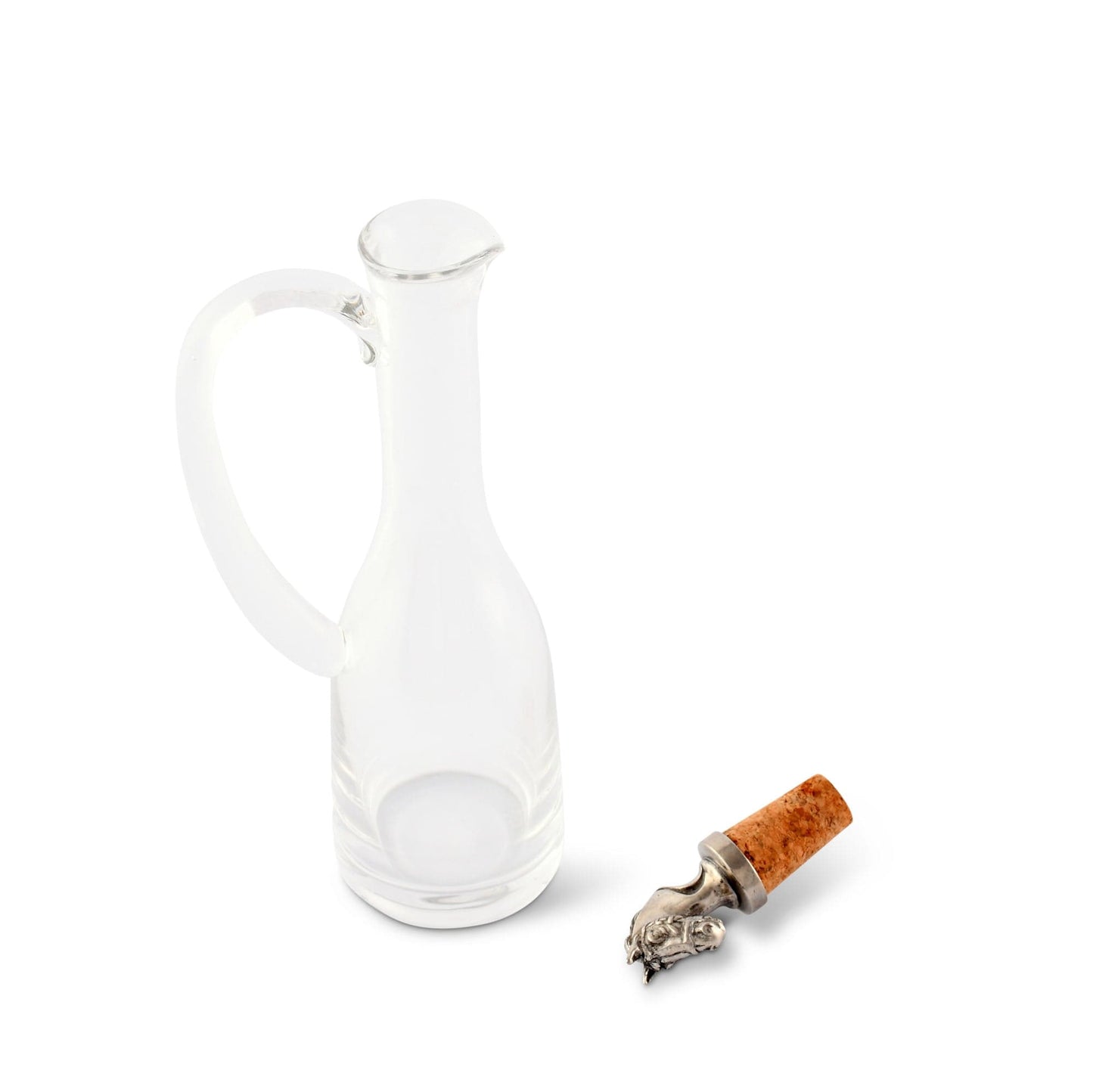 Cruet Bottle with Horse Head Cork Stopper