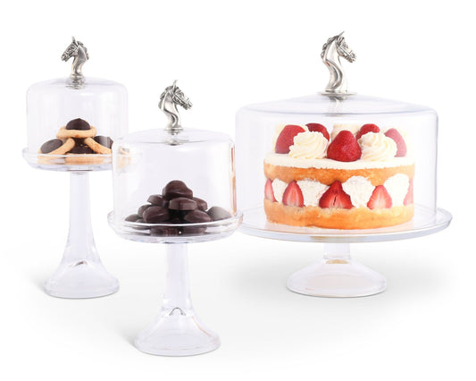 Horse Glass Covered Cake / Dessert Stand