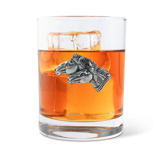 Running Horse Double Old Fashion Bar Glass